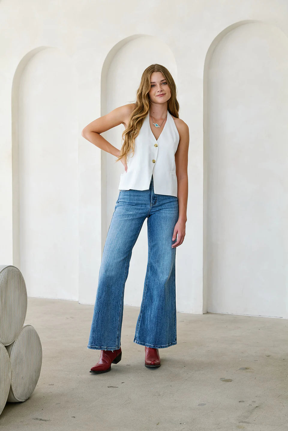 Tummy Control High Rise Palazzo Jeans