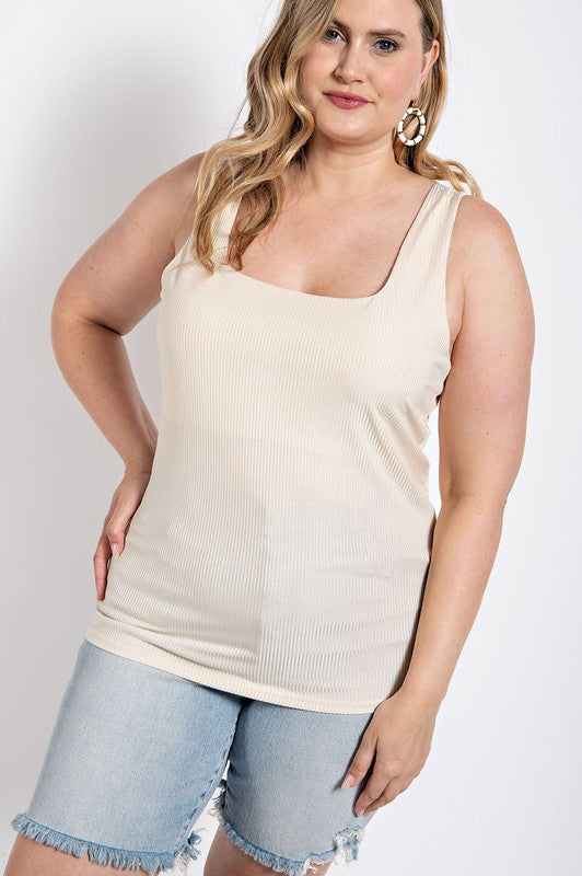 City Lights Ribbed Tank XL-2XL