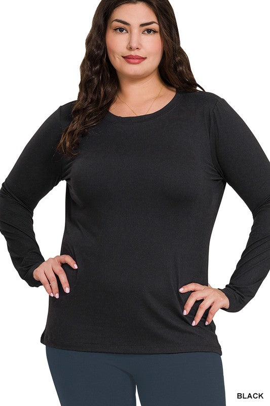 Everyday Essential Microfiber Long Sleeve Tee 1X-3X
