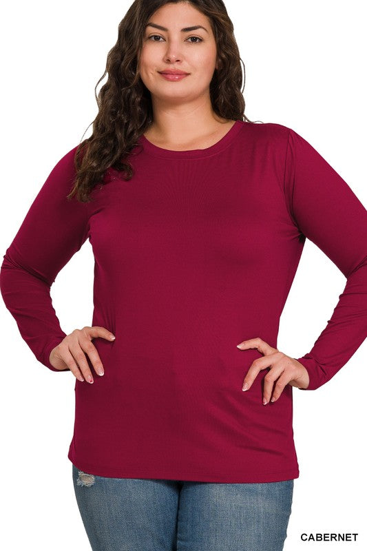 Everyday Essential Microfiber Long Sleeve Tee 1X-3X