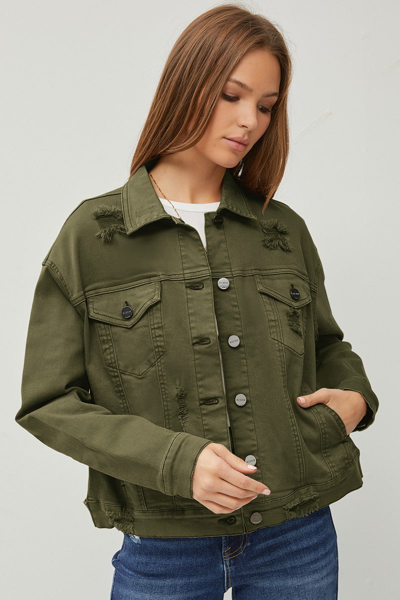 It's A Classic Oversized Distressed Jacket S-3X