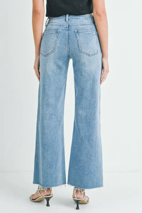 Wide Leg Full Length 5-Pocket Jeans