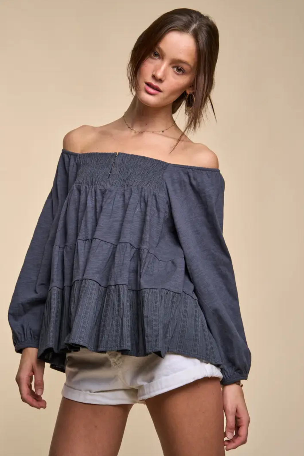 Boho Nights Tiered Babydoll Top