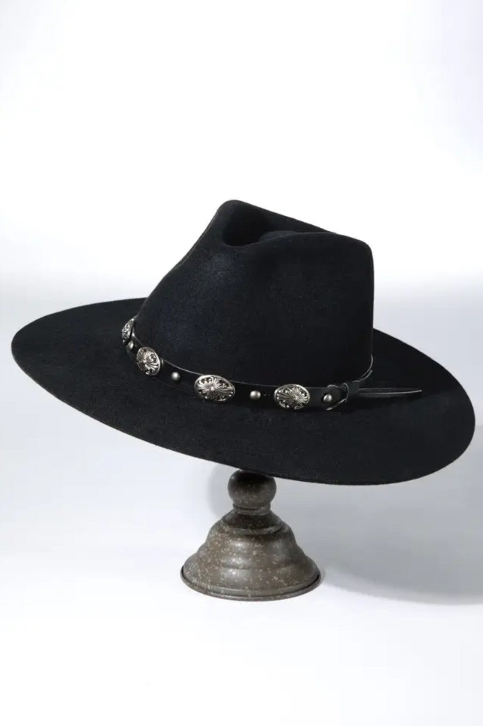 Wool Western Hat with Concho Band