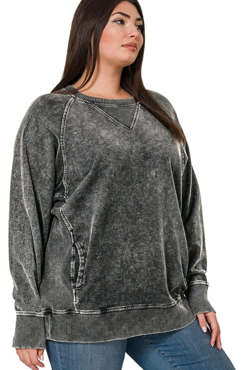 Basic Perfection French Terry Pullover Small-3X