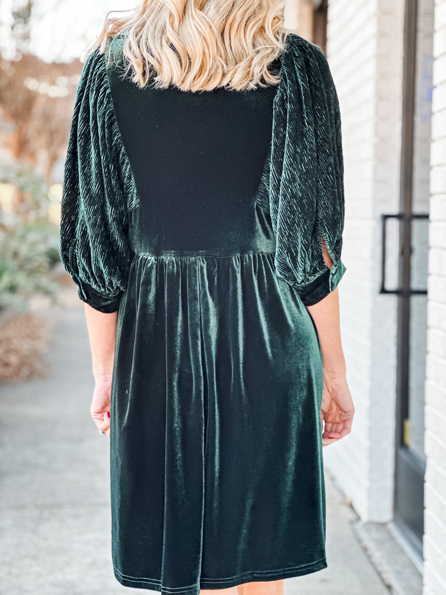 Evergreen Velvet Mini Dress