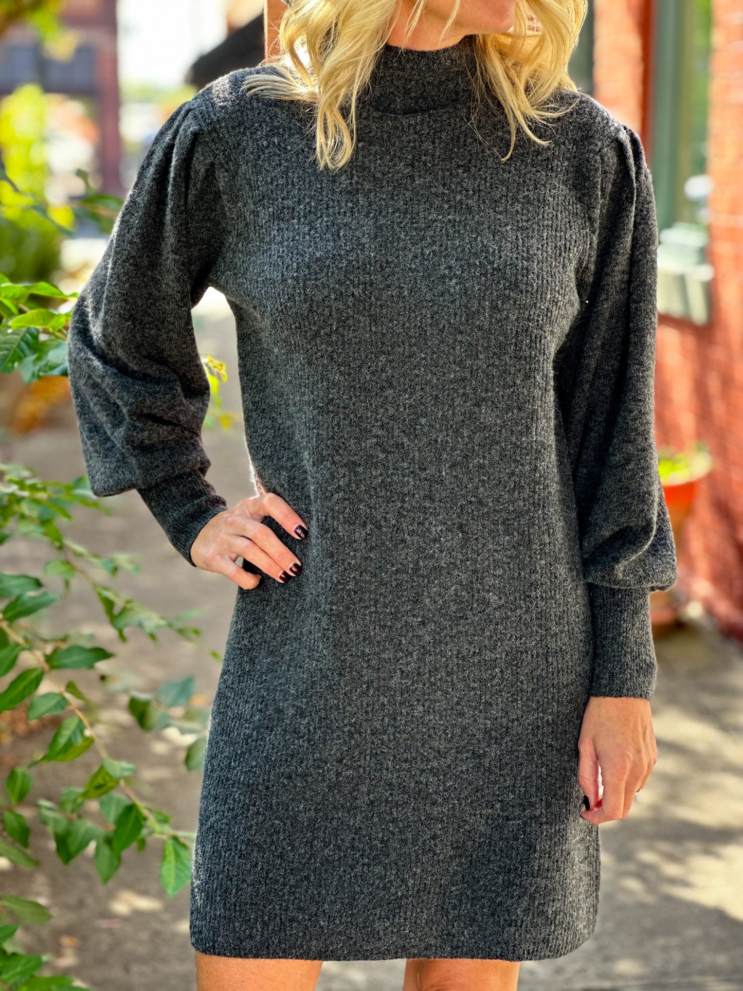 Core Solid Mockneck Sweater Dress