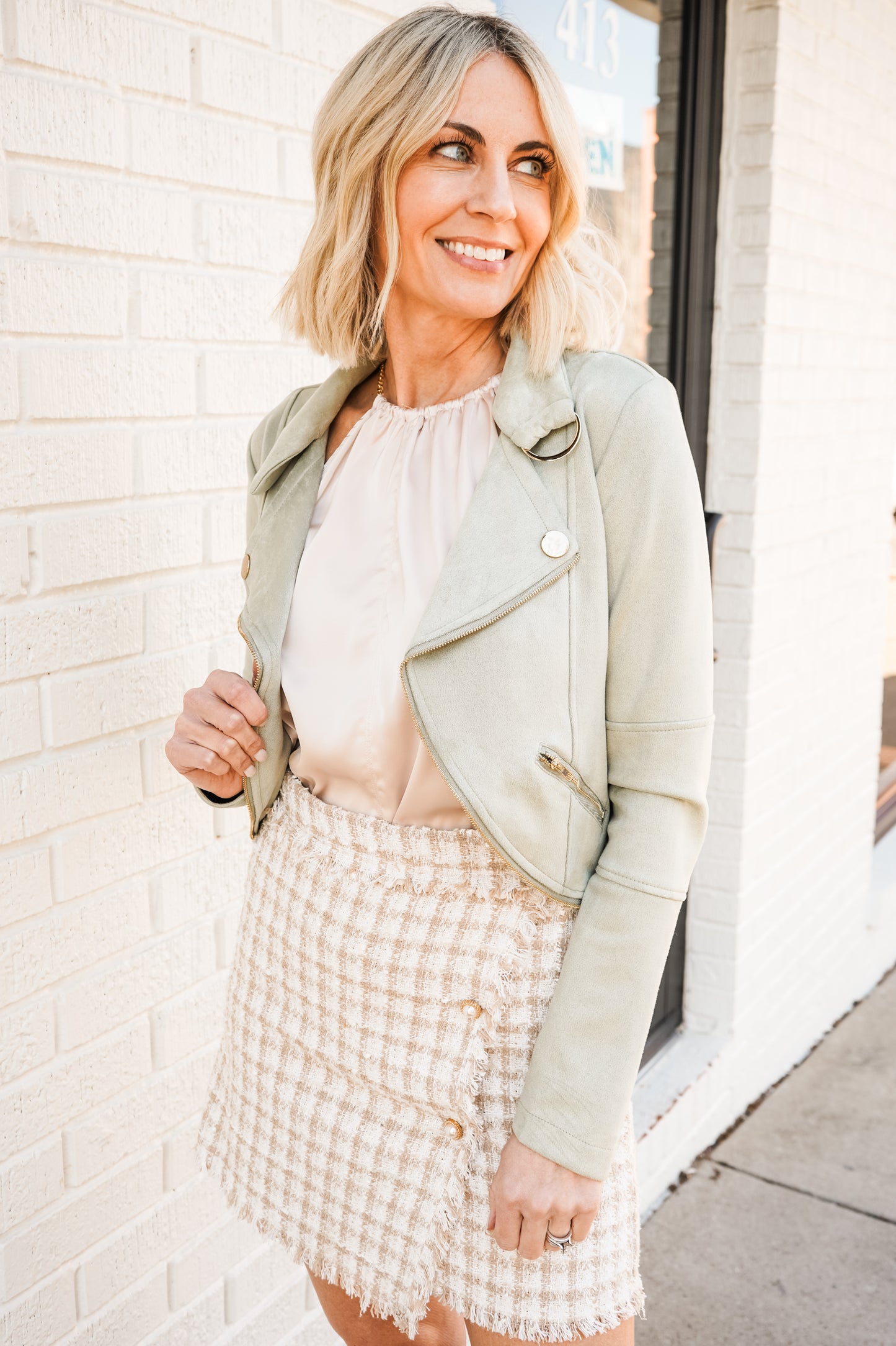 Softly Chic Faux Suede Cropped Jacket