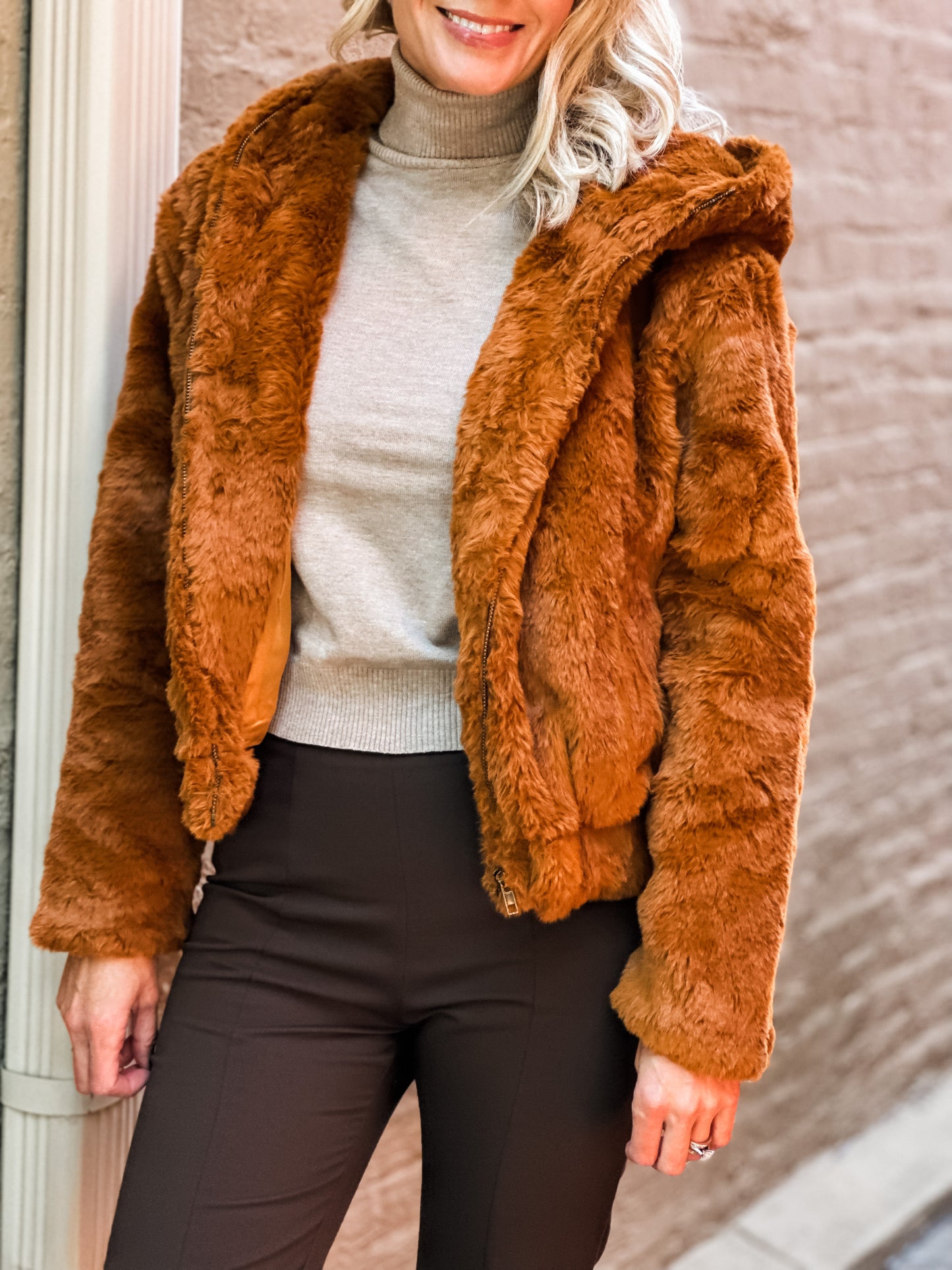 Manhattan Hooded Faux Fur Jacket