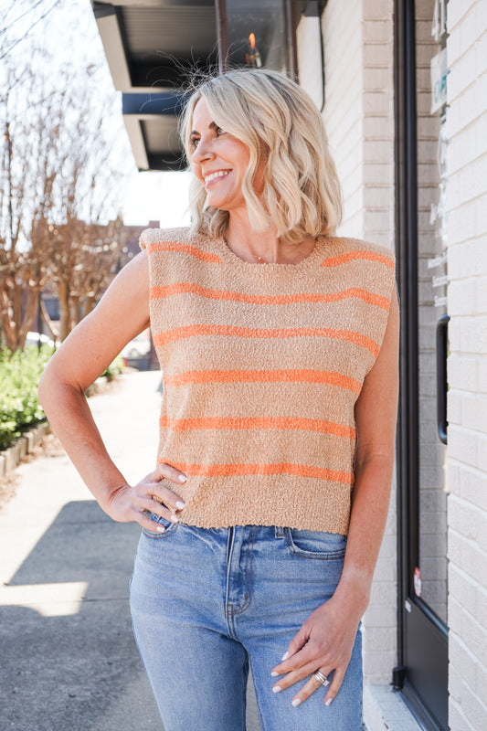 Evelyn Striped Sleeveless Sweater