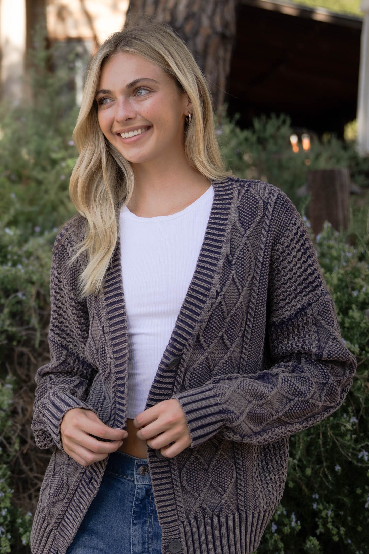 A Perfect Classic Cable Knit Cardigan