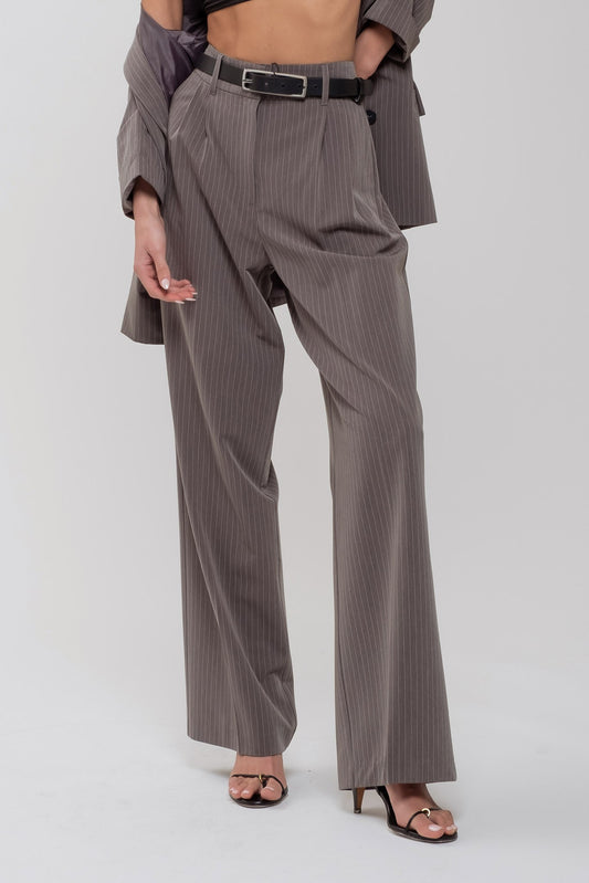 All Business Pinstripe Wide Leg Pants