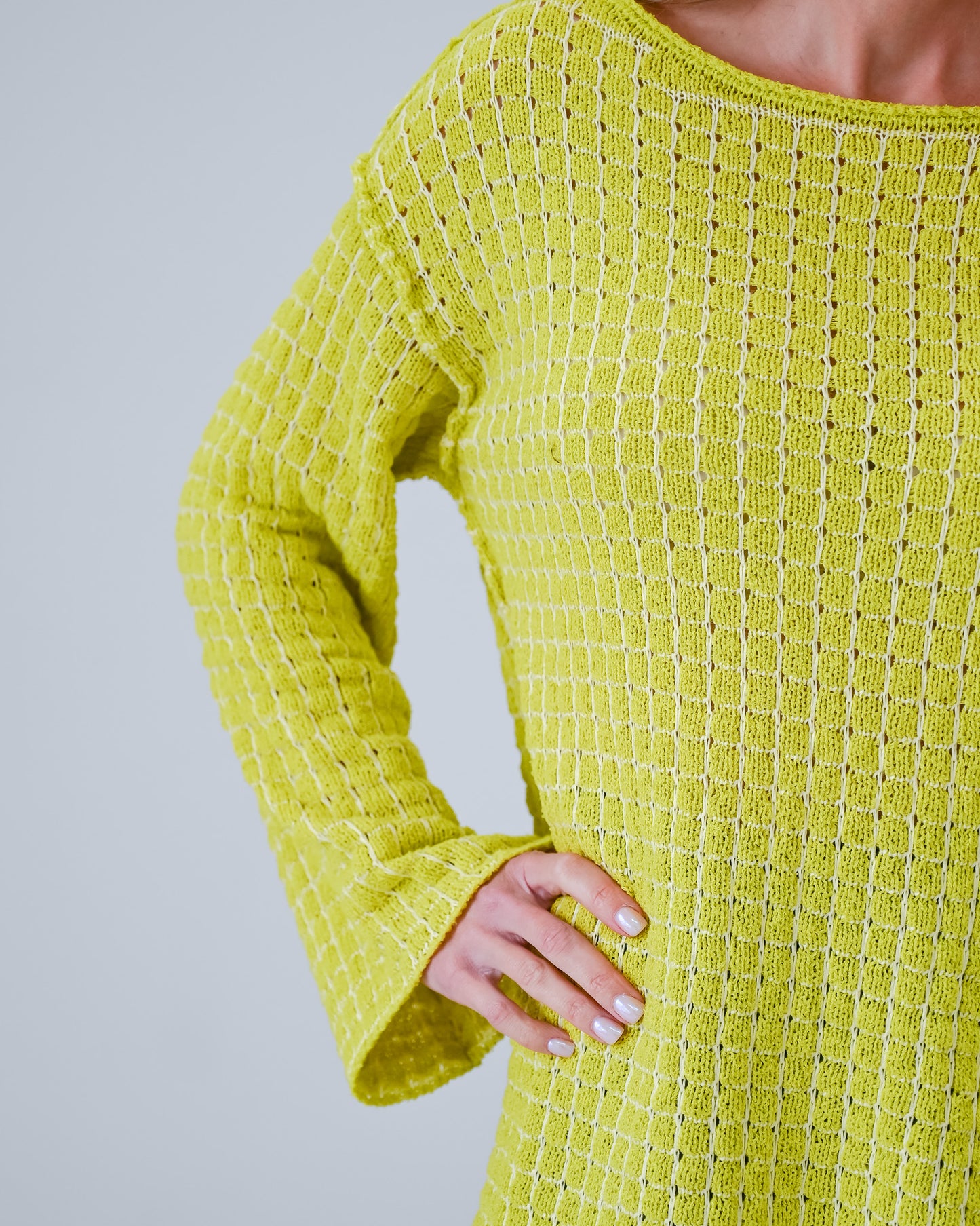 S-3X Neon Rainbow Knitted Sweater