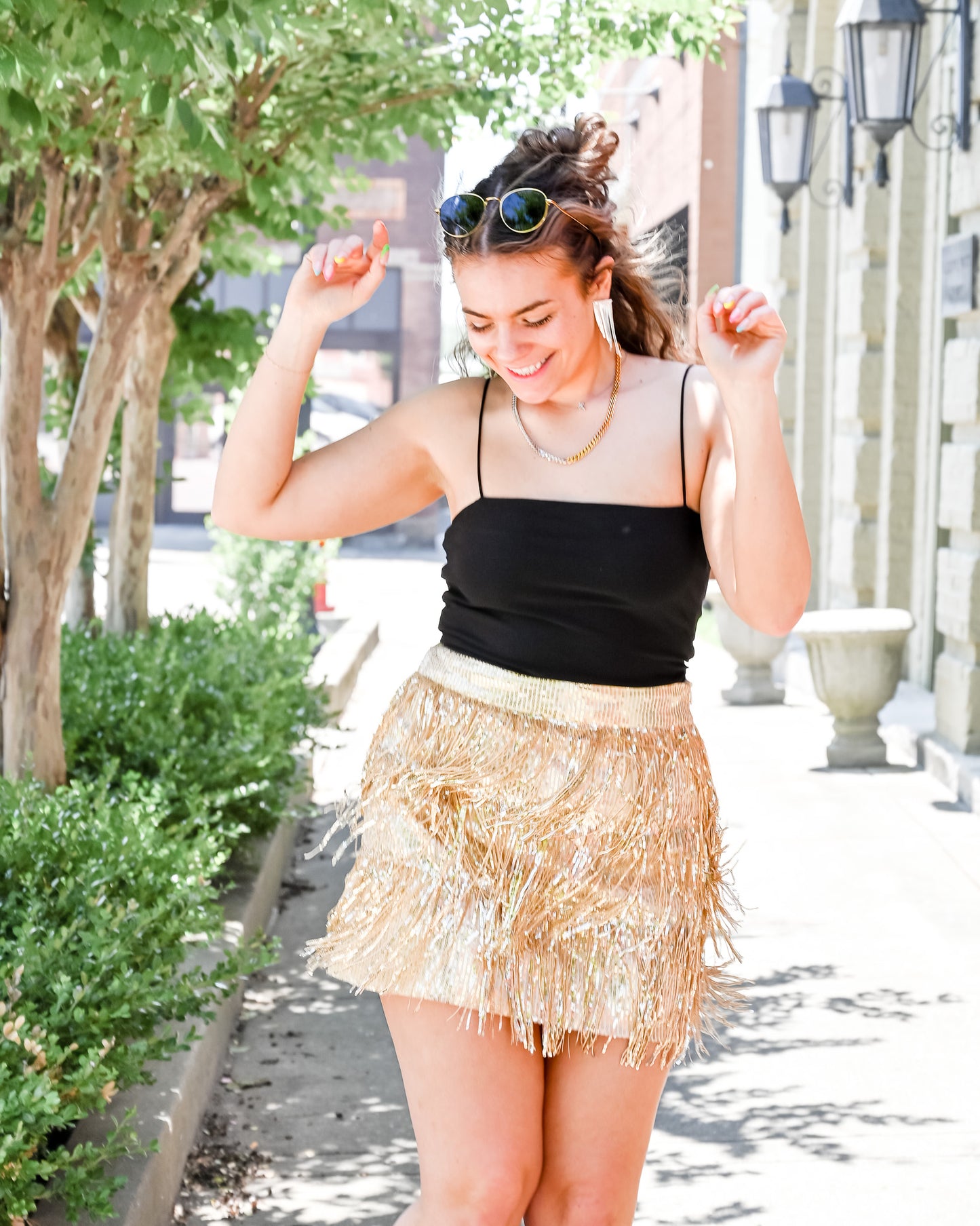 Fearless Tiered Sequin Mini Skirt
