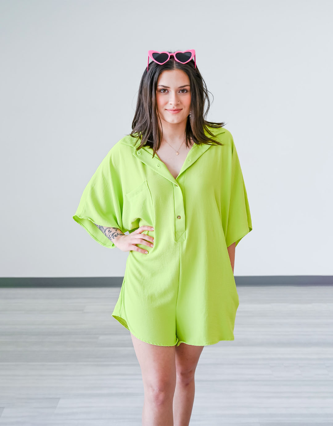Airflow Oversized Button-Up Romper