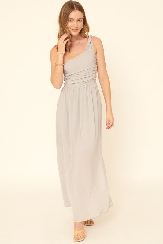 Goddess One-Shoulder Maxi Dress