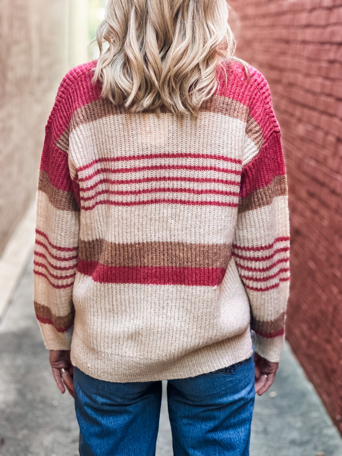 Candy Apple Striped Sweater Cardigan