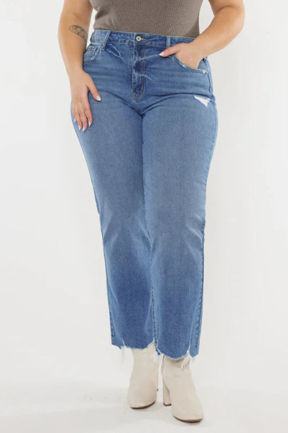 High Rise Slim Wide Leg Jean PLUS