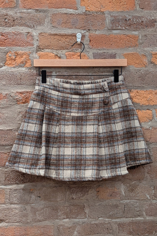 Playful Plaid Pleated Mini Skirt with Briefs
