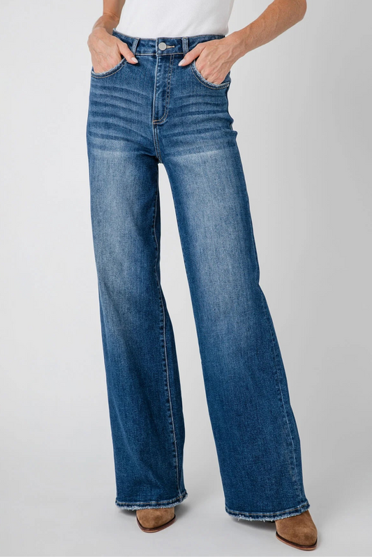 High Rise Wide Leg Basic Jeans 0-3X