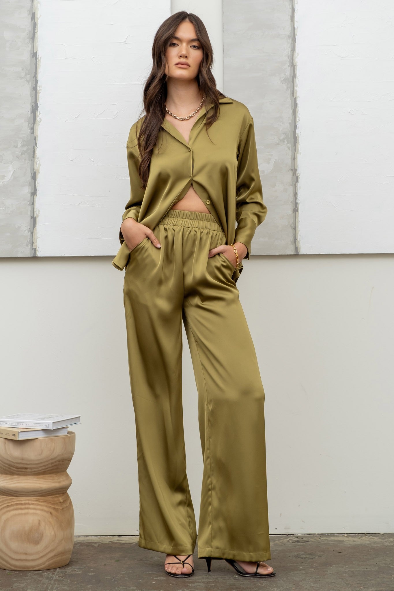 Dinner Date Satin Pants 1X-3X