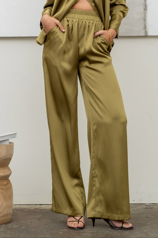 Dinner Date Satin Pants 1X-3X