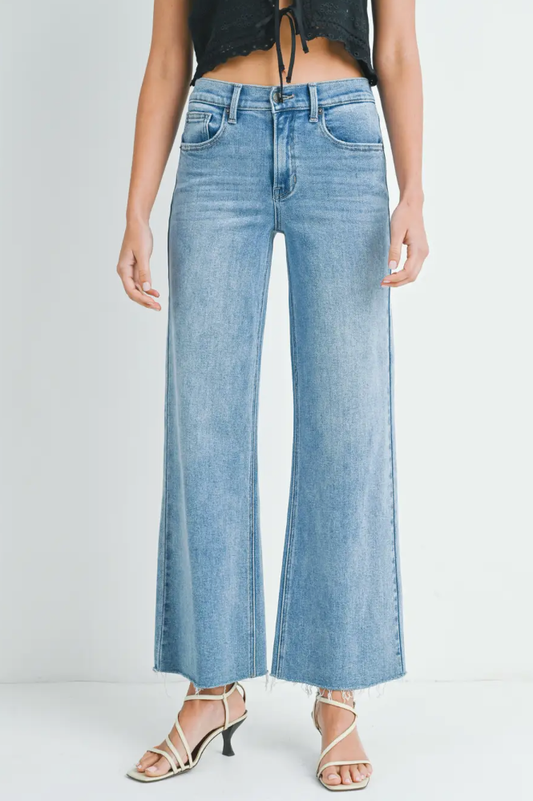 Wide Leg Full Length 5-Pocket Jeans