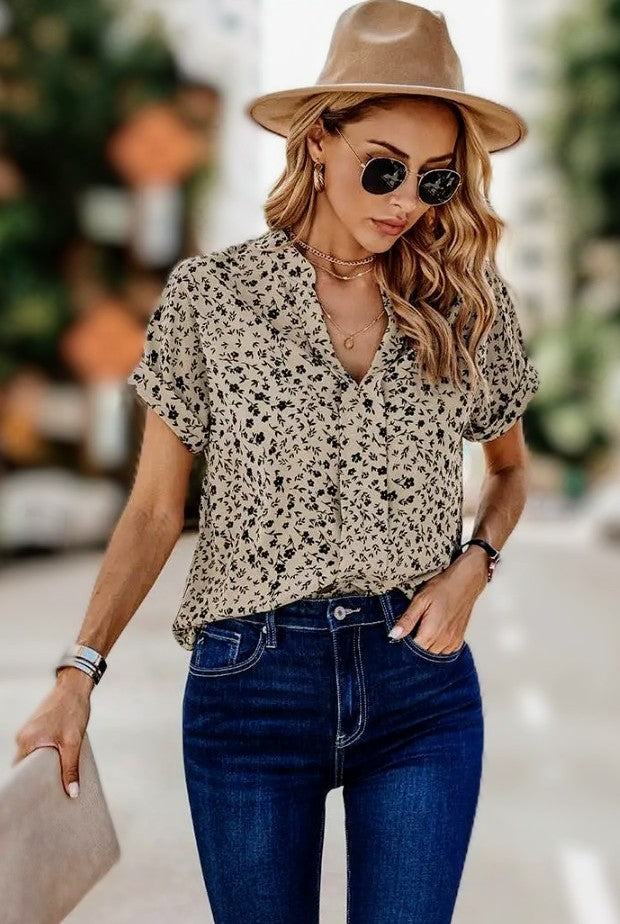 Keep it Neutral Floral Blouse S-2X