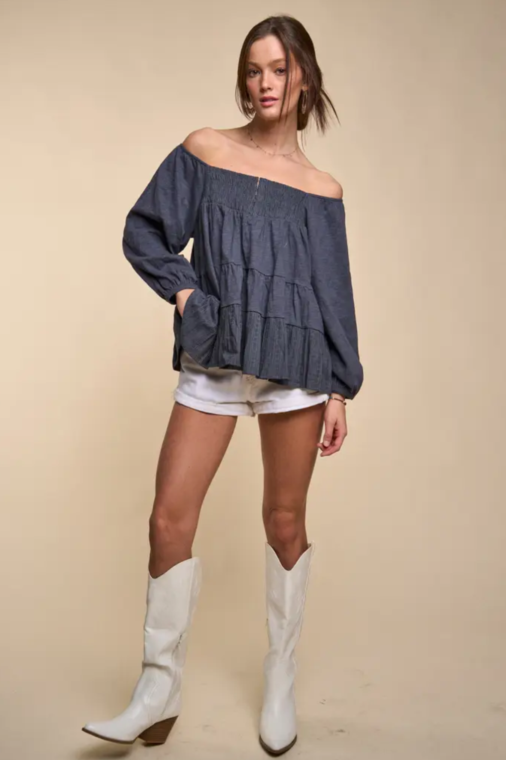 Boho Nights Tiered Babydoll Top