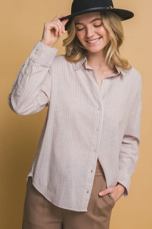 The Classic Stripe Linen Button Down Shirt