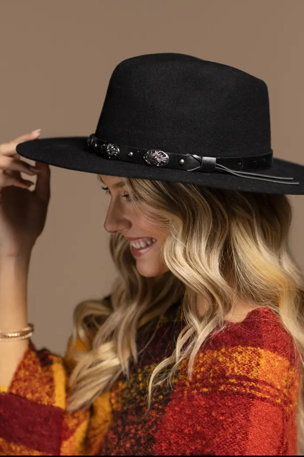 Wool Western Hat with Concho Band