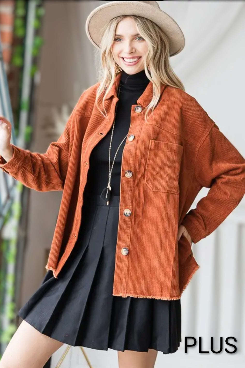Fall Colors Corduroy Jacket 1X-3X
