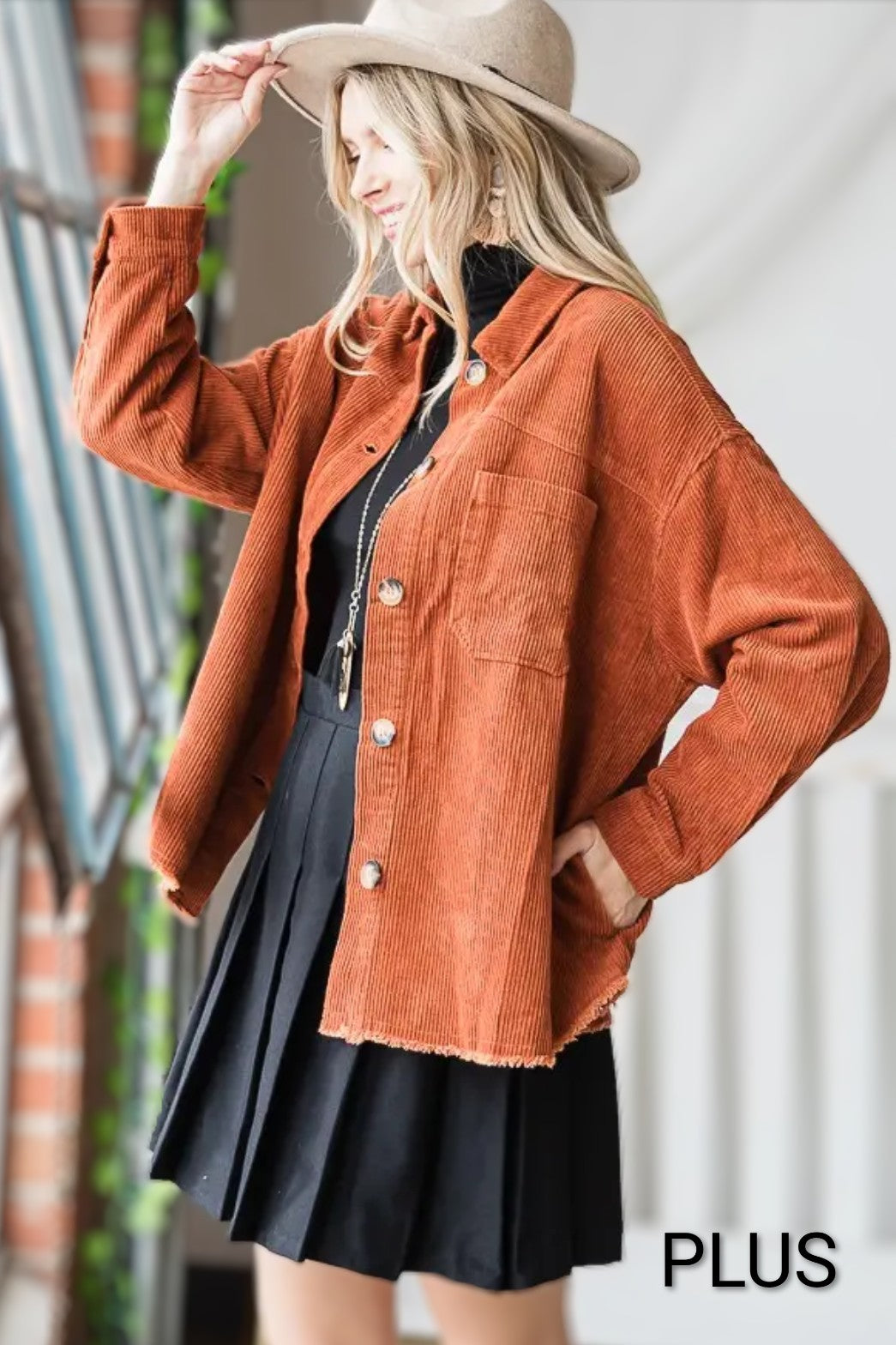 Fall Colors Corduroy Jacket 1X-3X