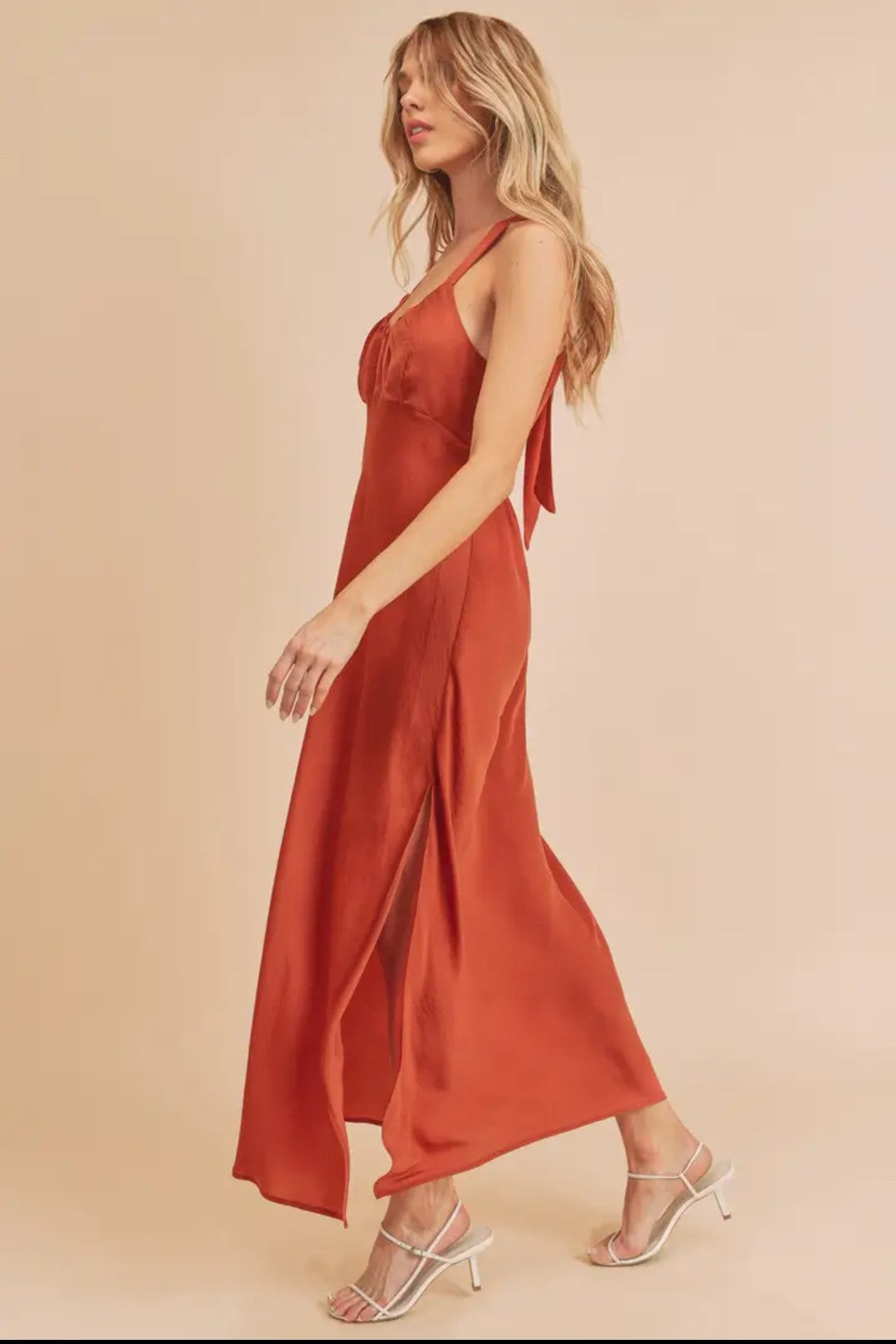 Shimmer in Satin Maxi Dress