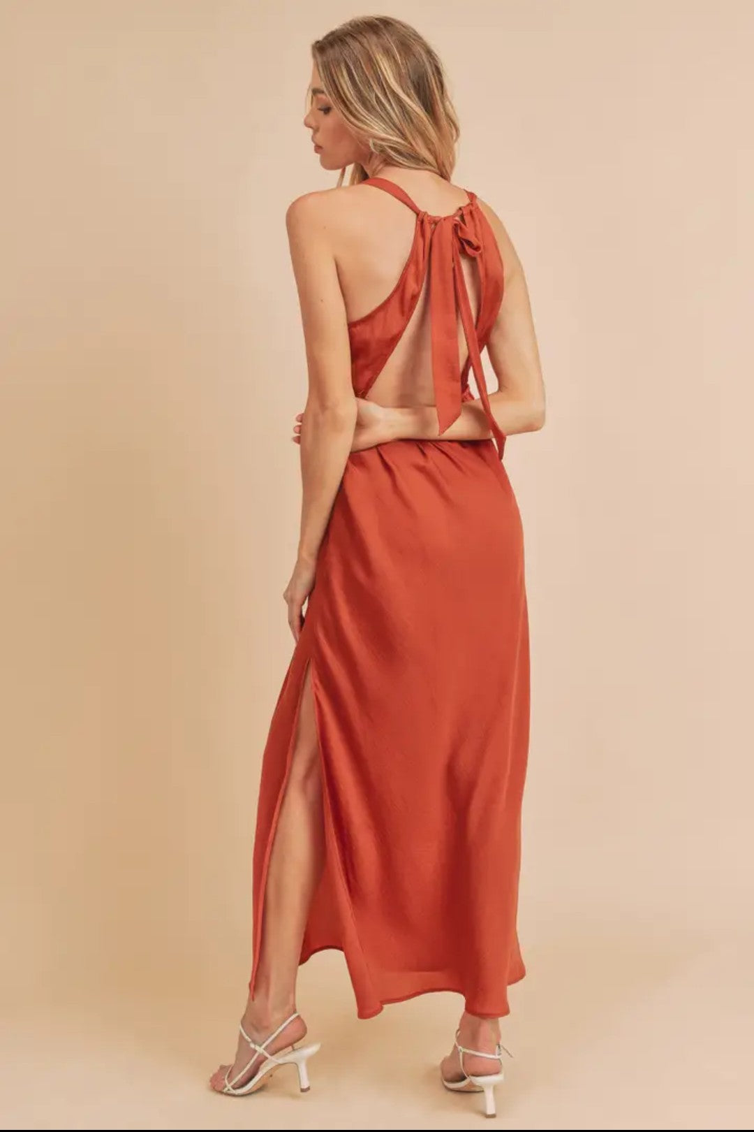 Shimmer in Satin Maxi Dress