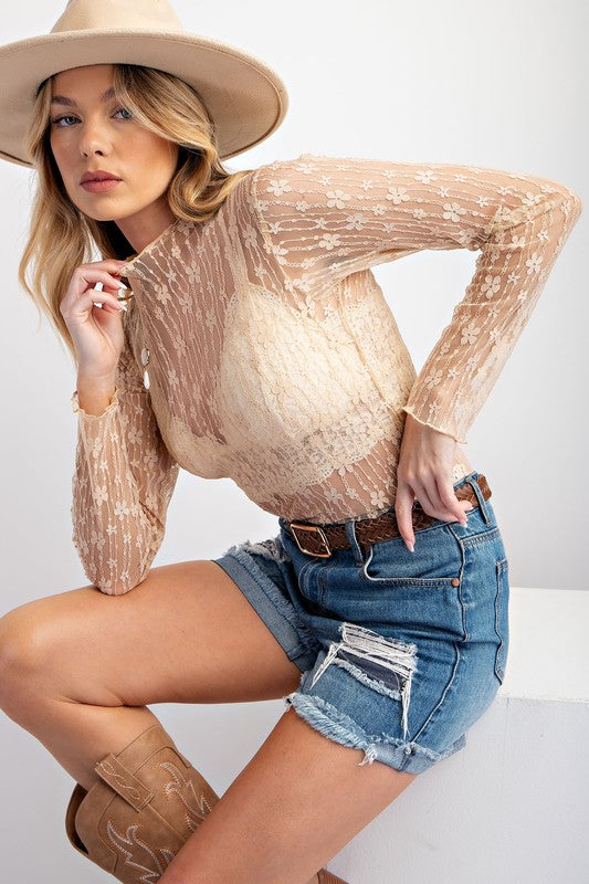 See Through Lace Top