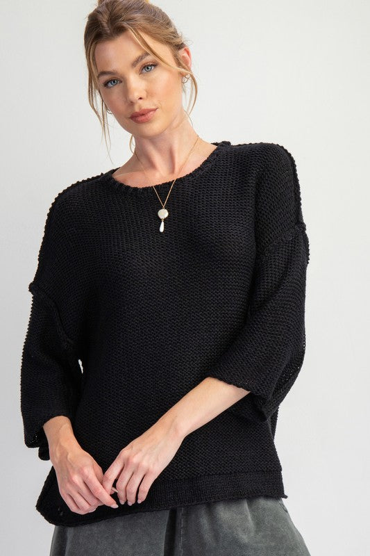 Simplicity Half Sleeve Boxy Sweater