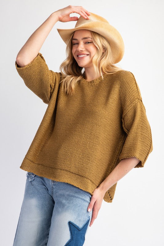 Simplicity Half Sleeve Boxy Sweater