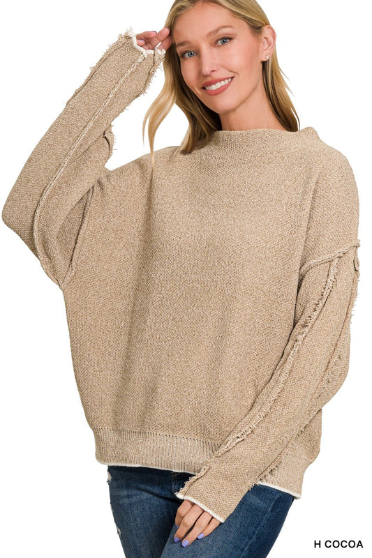 Such A Contrast Reverse Seam Sweater   (AVAILABLE IN 2 COLORS)