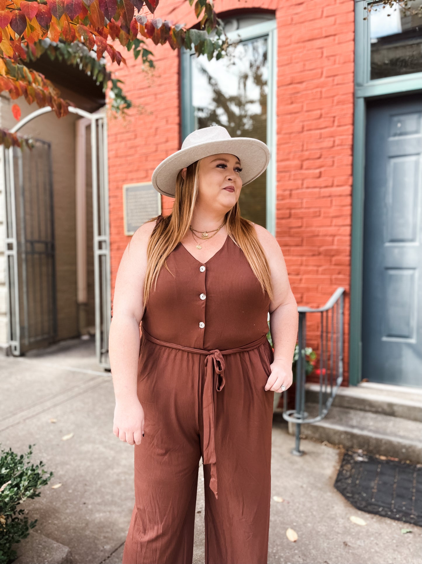 Hot Chocolate Belted Jumpsuit PLUS
