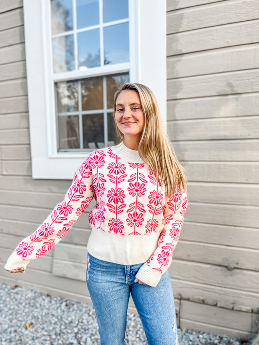 Oopsie Daisy Floral Sweater