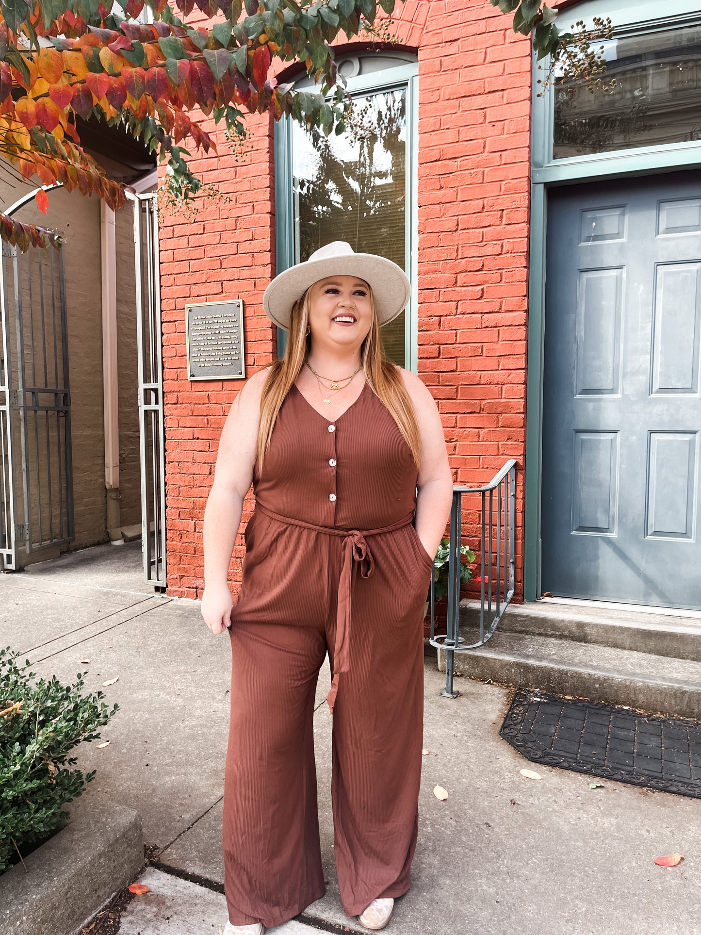 Hot Chocolate Belted Jumpsuit PLUS