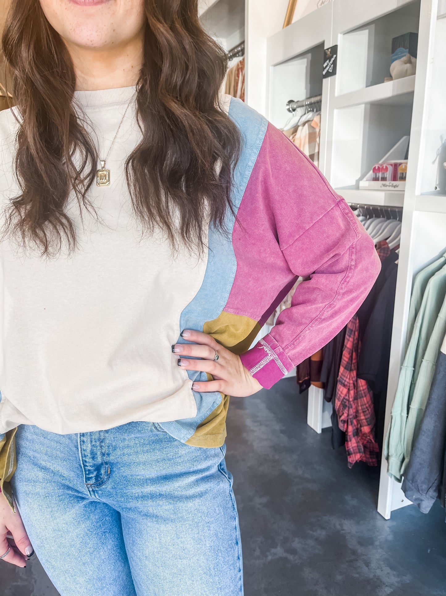 Over The Rainbow Color Block Top